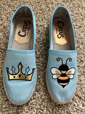 Circus by Sam Edelman Light Blue Bee & Crown Slip-On Espadrilles